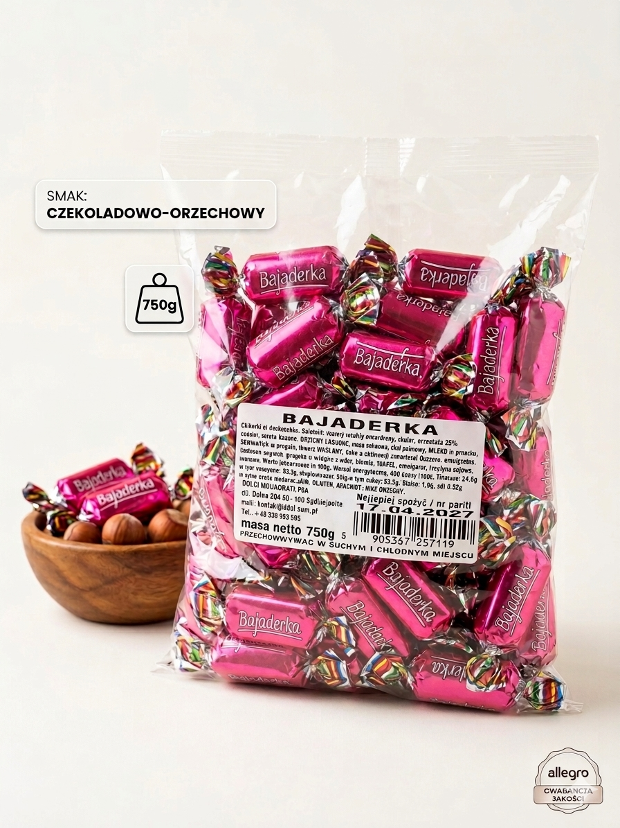 IMG_0060 Cukierki Bajaderka 750g Czekoladowe z Nadzieniem