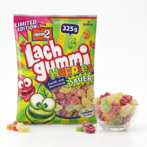 nimm2 lachgummi happies sauer Żelki kwaśne owocowe witaminy duża paka 325g