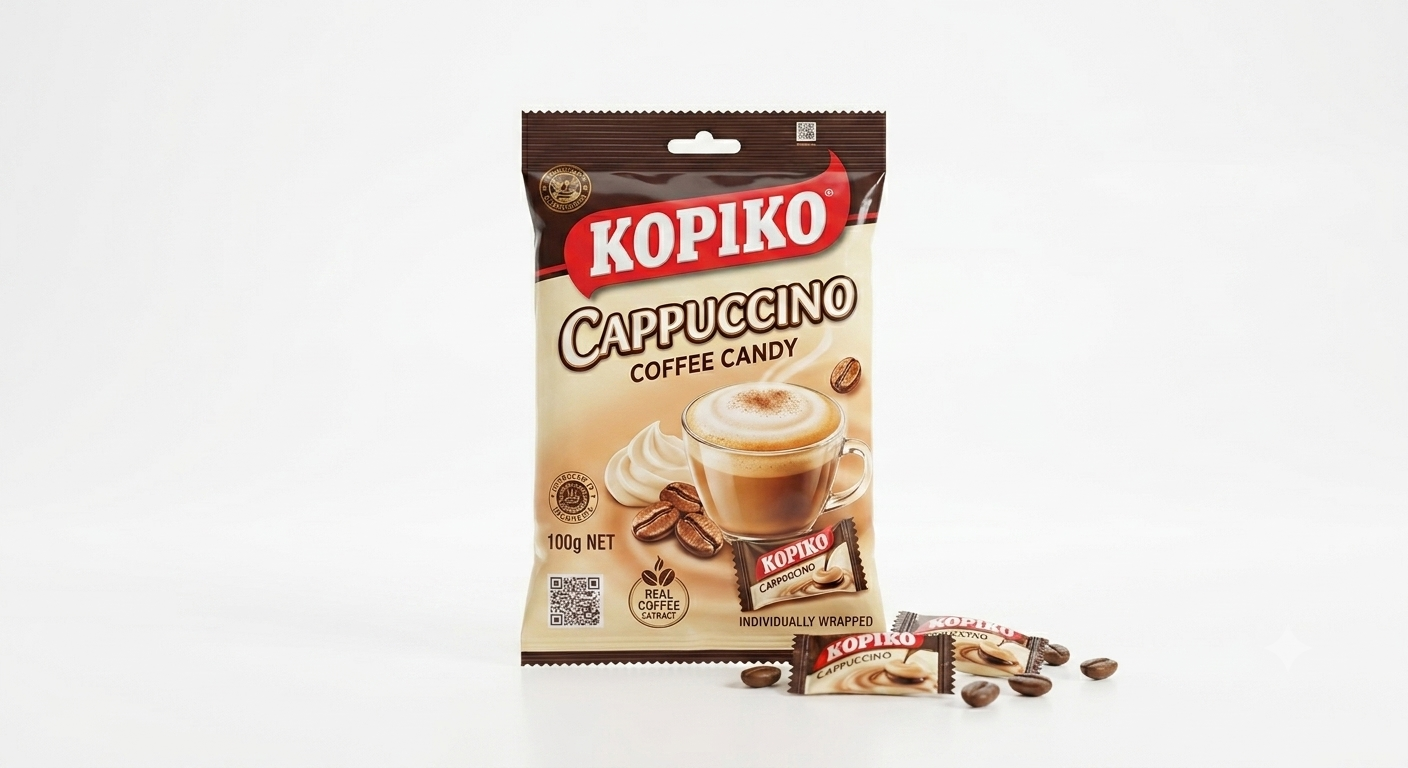 kopiko cappuccino cukierki kawowe 100g oryginalne cukierki z kofeiną kopiko cappuccino cukierki kawowe 100g oryginalne cukierki z kofeiną